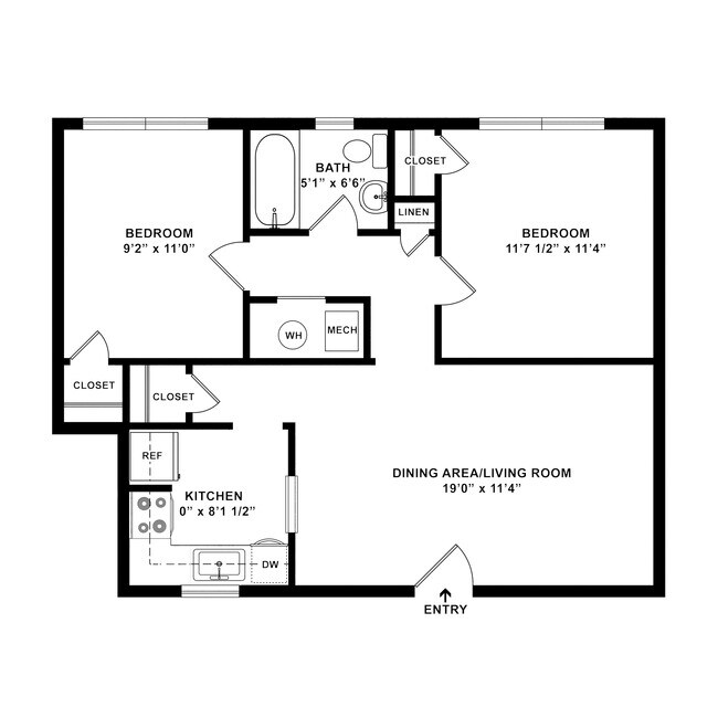2 Bedroom Floor Plans