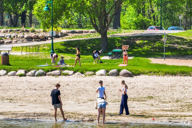 White Bear Lake residents often visit the beaches for swimming, picnicking & to play outdoors.