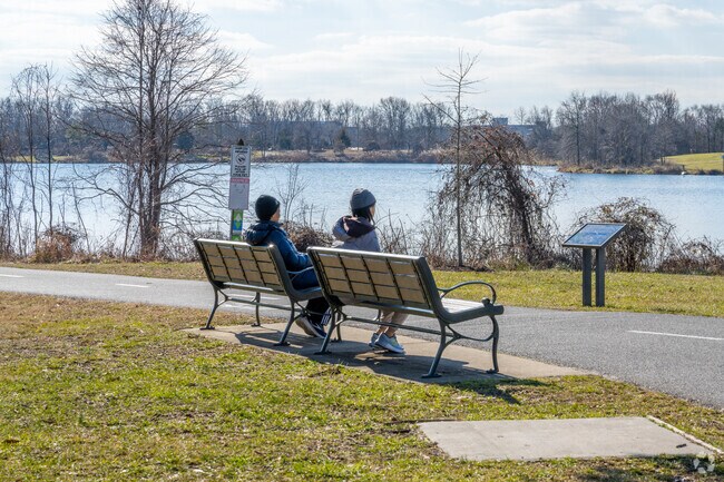 Taking a rest at Lake Artemesia in College Park.