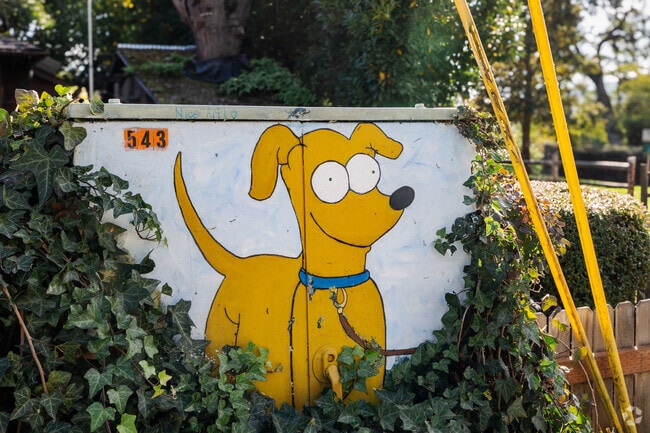 A West Springfield mural of Santa's Little Helper from “The Simpsons” also lives in Springfield.