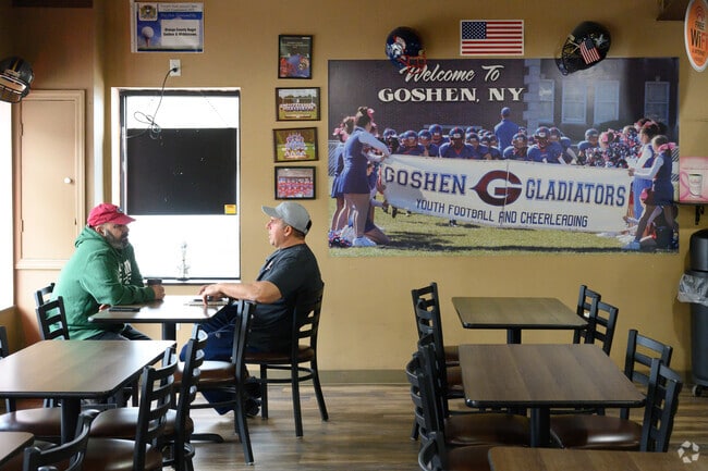 Orange County Bagel is a comfortable place for Goshen locals to sit and chat over breakfast.