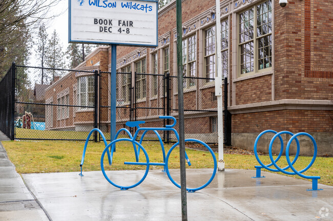 Wilson elementary features a rack to lock your bike.