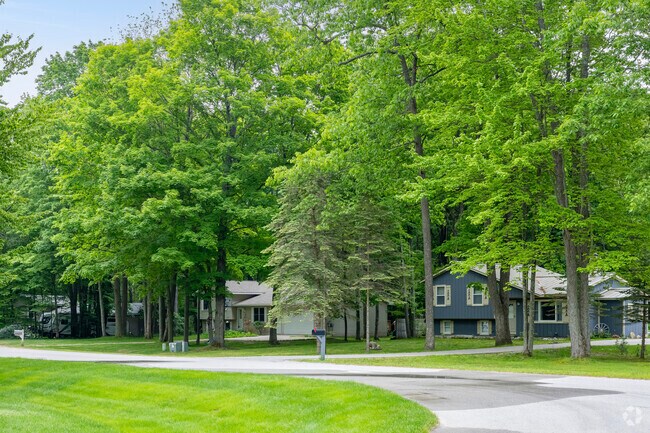 Homes throughout Hardwood Acres enjoy natural privacy by being buried in tall pine trees.