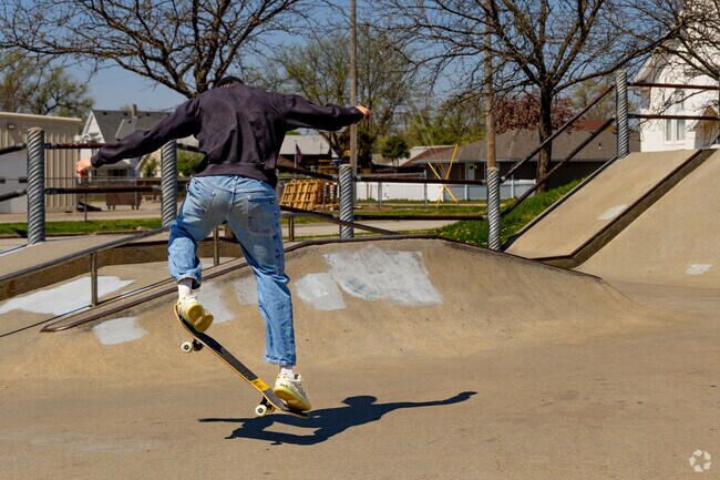 Heights skaters grind at Broadway Skate Park.
