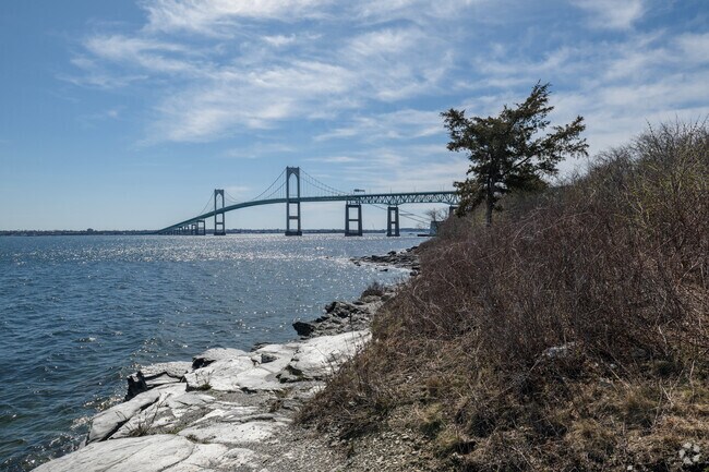 With the Newport-Pell bridge looming over the Taylor Point Lookout park on East Shore Road, there is ample opportunity to enjoy the engineering feat.
