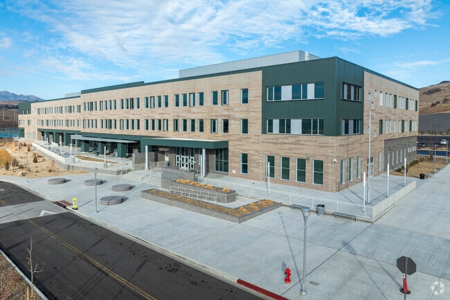 The front entrance area at Procter R Hug High School.