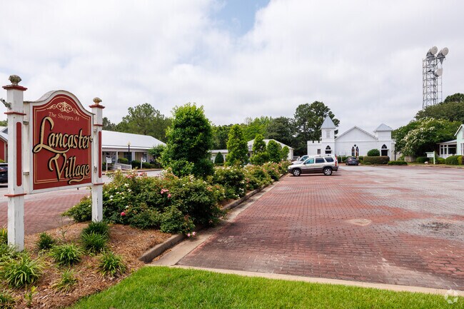 Lancaster Village is located in Westwood and hosts shopping and dining options.