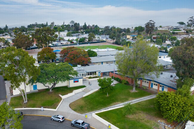 A view above Fletcher Hills Elementary at the entrance.