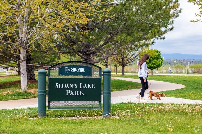 Sloan's Lake Park is Denver's second largest park that includes a fishing lake and green space.