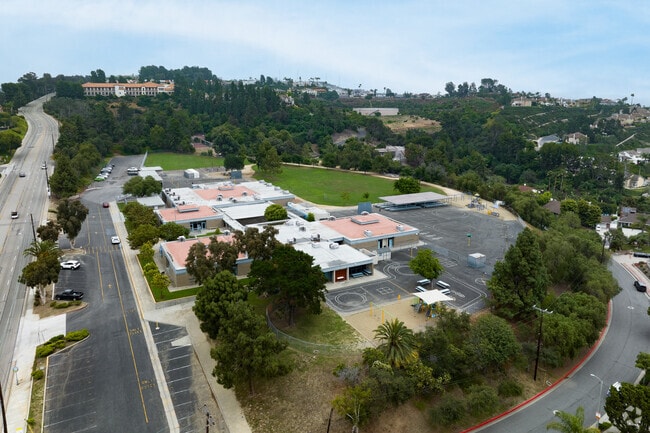 An elevated look at Nohl Canyon Elementary school in Orange and the surrounding neighborhood.