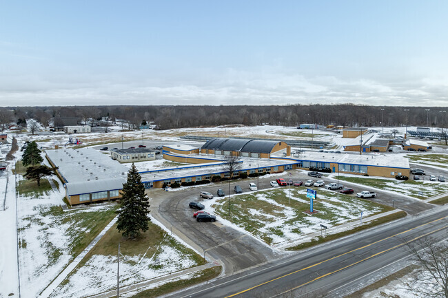 A looping drive makes for easy pickups at Colonel Donald McMonagle Elementary School.