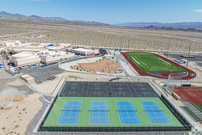 Laughlin Junior/Senior High School features tennis courts.