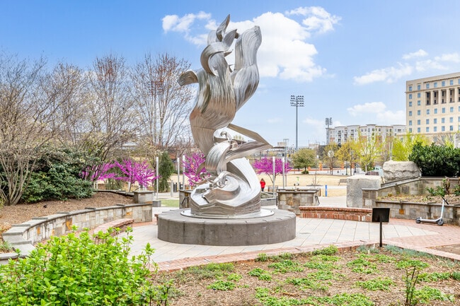 You'll find attractive sculptures at Romare Bearden Park in Third Ward.
