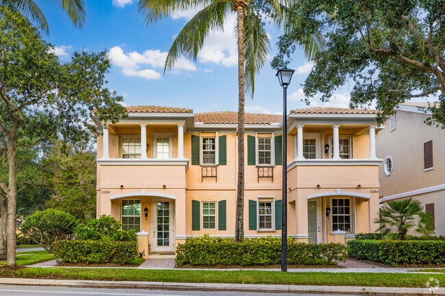 The charming townhouses in Abacoa offer a picturesque setting for families.