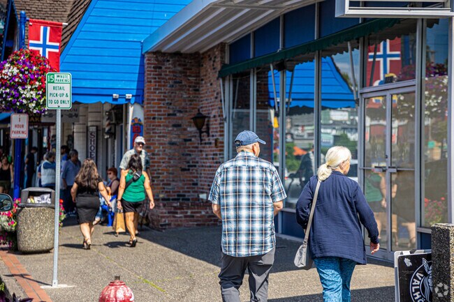 Walking through downtown Poulsbo is like walking through a European town.