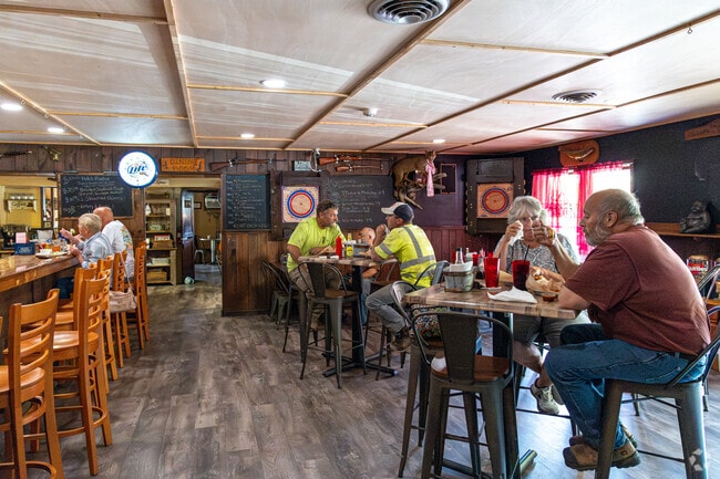 Trout Run Hotel serves meals and drinks in a cozy Lewis setting.