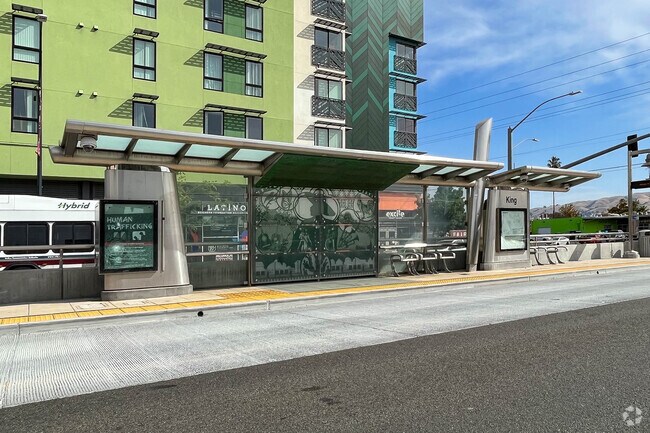 The Alum Rock & King Bus Stop in Little Portugal.