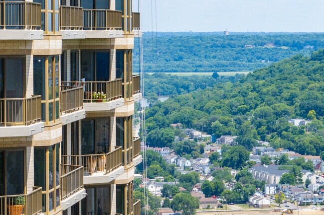 East Walnut Hills has condominiums with views of the Ohio River and Downtown Cincinnati.