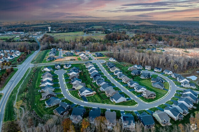 Overview of new construction homes and the Manakin-Sabot neighborhood in the distance.