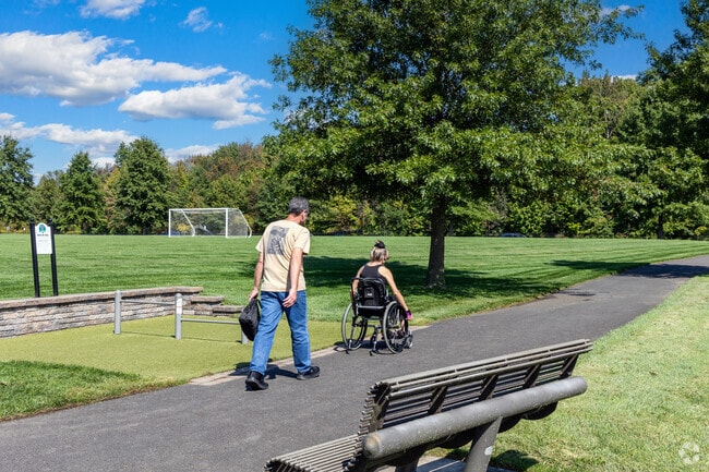 Get some exercise on the paved paths at Firefighters Field Community Park in Neshaminy Valley.