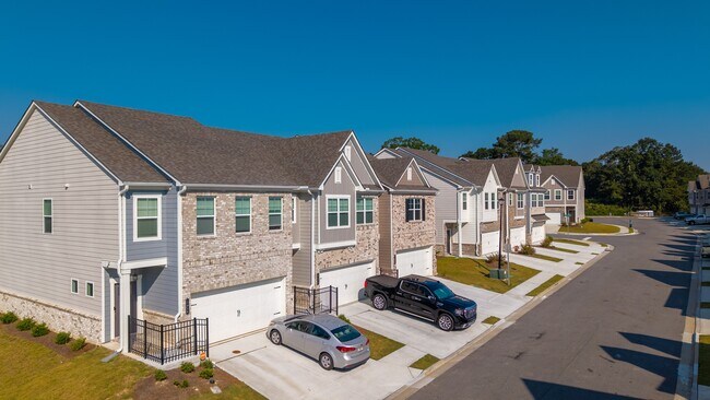 Elevated perspective showcasing the homes design and outdoor spaces.