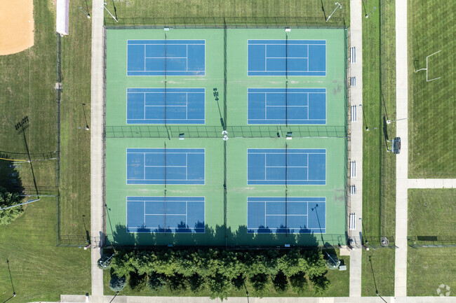 Tennis courts and and afterschool sports are popular at Glenwood High School.