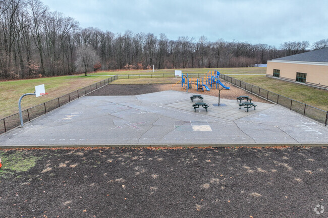 Feel like a kid again at the playground at Pine Elementary School.