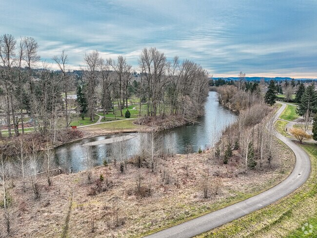 Isaac Evans Park offers trails with scenic creek views in Lea Hill, Washington.
