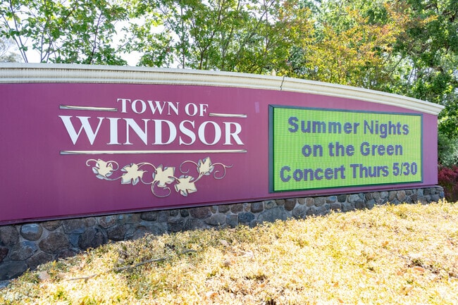 The town of Windsor promotes city events on their digital town sign.
