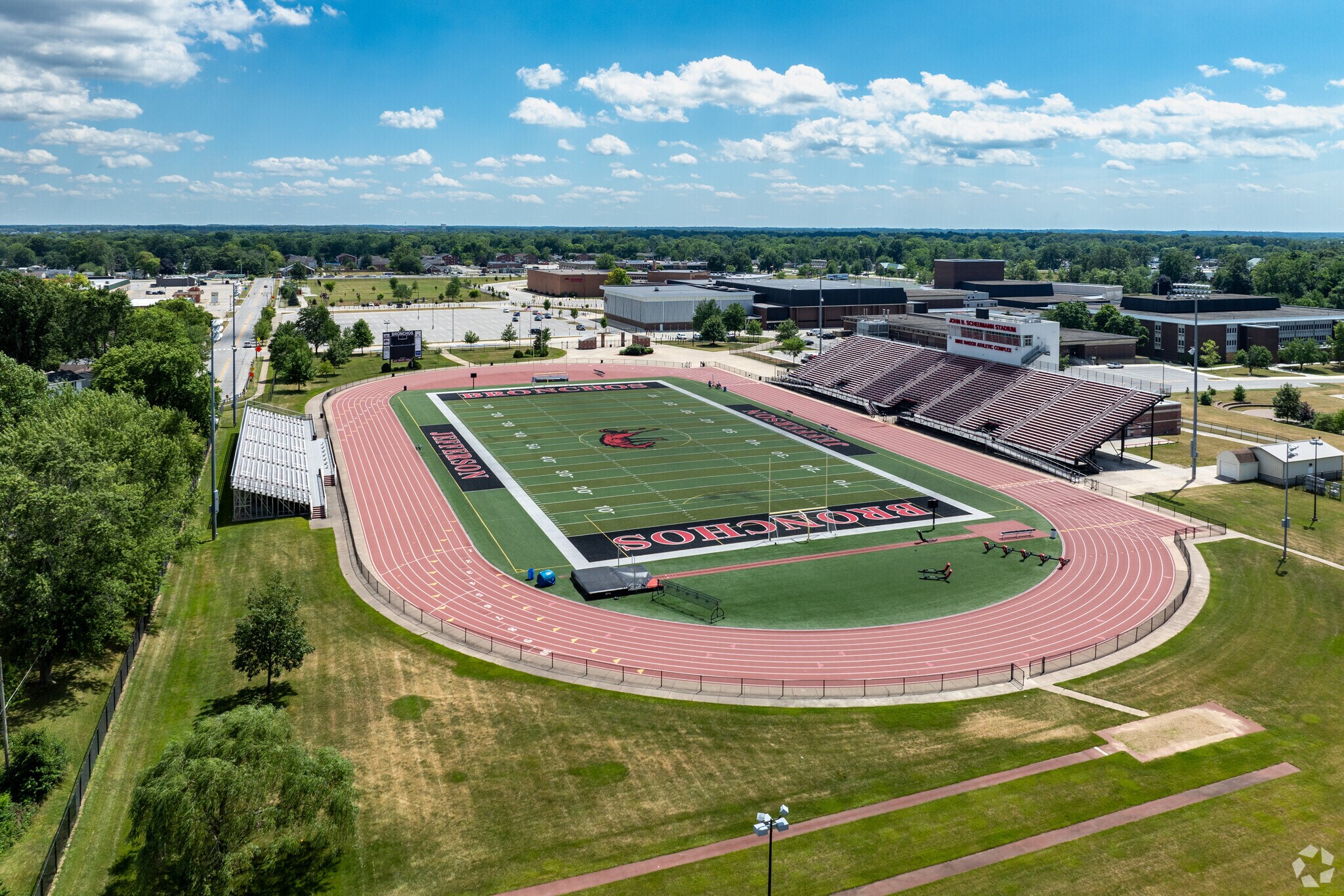 Jefferson High School has a track and field for the football team.