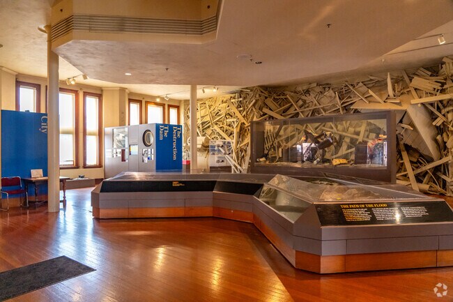 The Johnstown Flood Museum has exhibits that explain the impact of the historic flood.