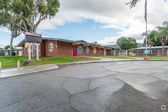 The entrance to Wallen L. Andrews Elementary School in Whittier