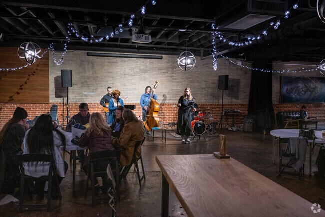 Stop by Footnote Coffee & Cocktails for live music and tasty food in Downtown Winston-Salem.