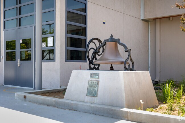 Bell honoring P.T.A. Founder’s Day seen in front of Winchester Elementary School in Winchester.