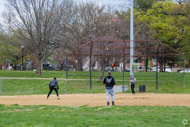 Practice your perfect pitches at Patterson Park, just a short walk from Madison-Eastend.