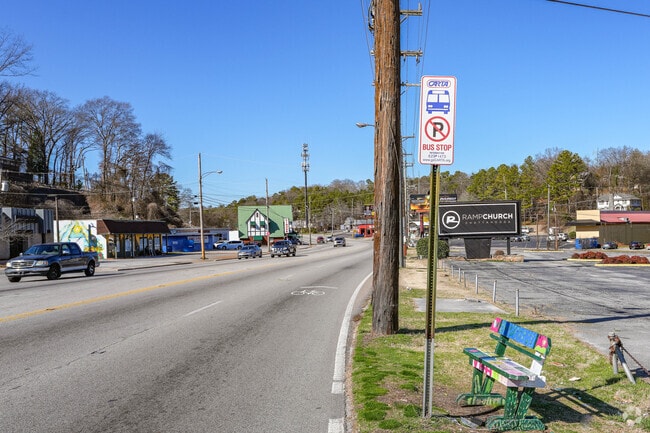 Many of Brainerd's bust stops have colorful benches for residents to sit on.