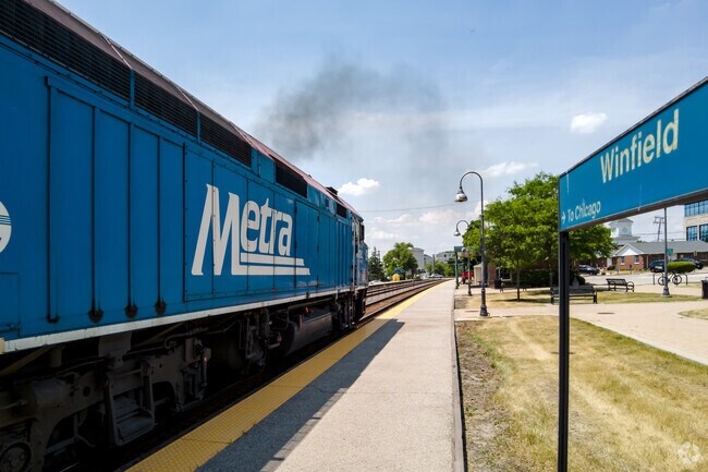 Winfield Metra Station, you can catch a ride and be in Chicago downtown in 90 minutes.