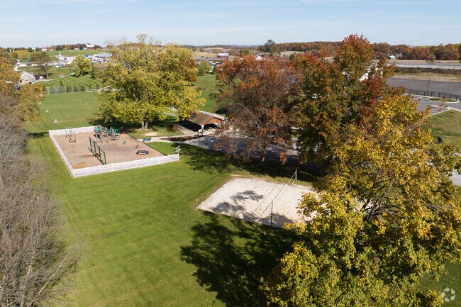An aerial view of Shrewsbury Community Park.
