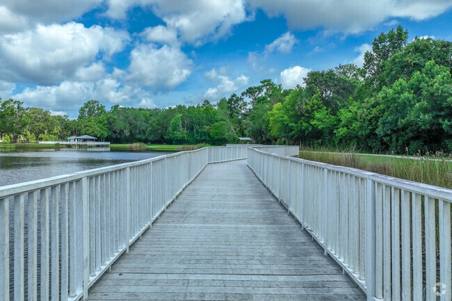 Port Orange Buschman Park has plenty of trails around the lake for residnets to enjoy.