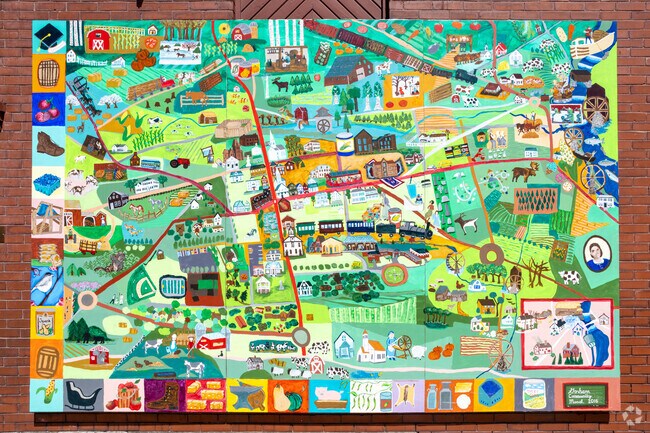 This mural of Gorham sits at the center of town.
