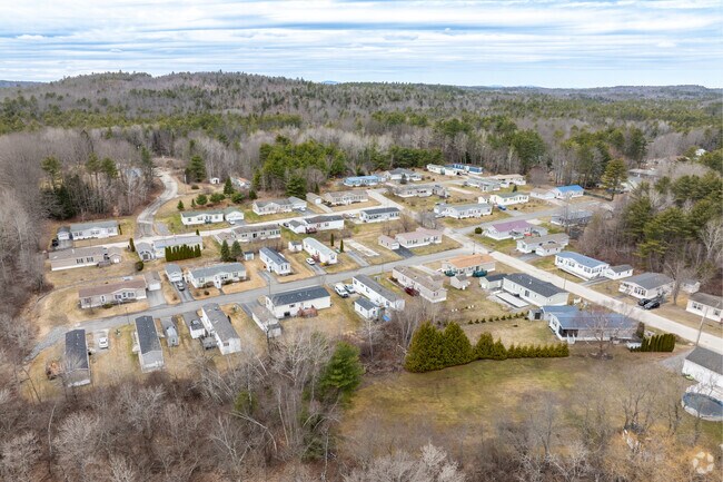 A quiet community of Manufactured homes rests in the hills of Wales.