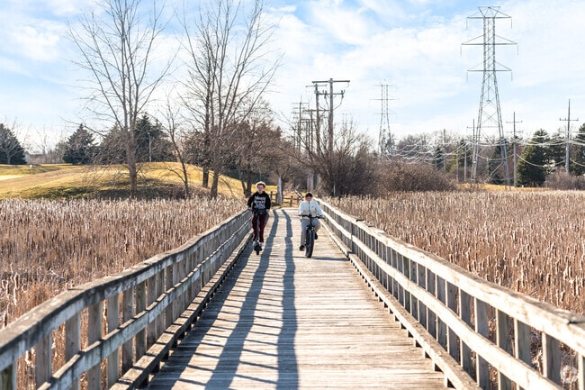 The boardwalks and trails throughout the Gurnee neigbhorhood are enjoyed by the residents.