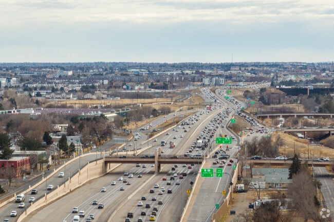 The I-225 Freeway provides easy access to downtown and beyond from Centretech, Aurora, Colorado.
