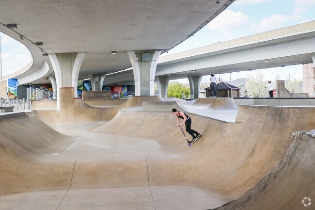 Practice all your tricks at Rhodes Skate Park in West Downtown.