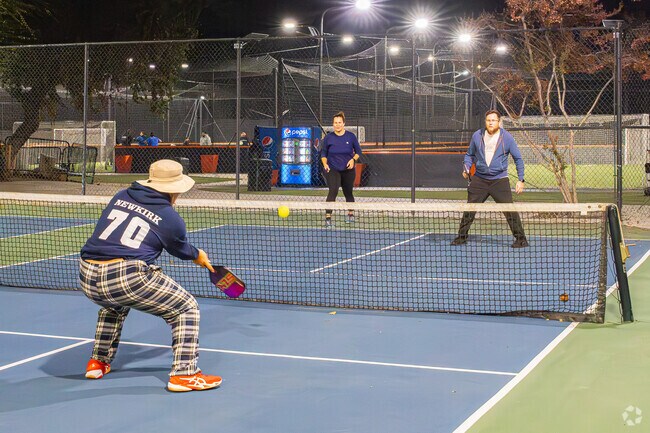 A group of Laurelglen friend play pickleball at Sportsplex Bakersfield.