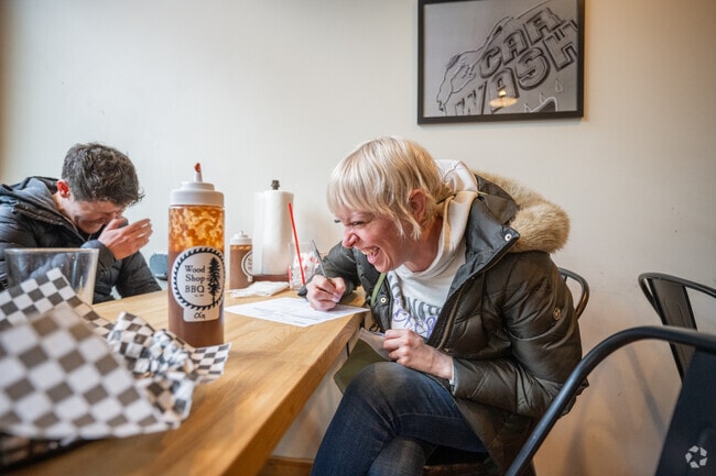 Meet with friends at Wood Shop BBQ's trivia night in Atlantic.