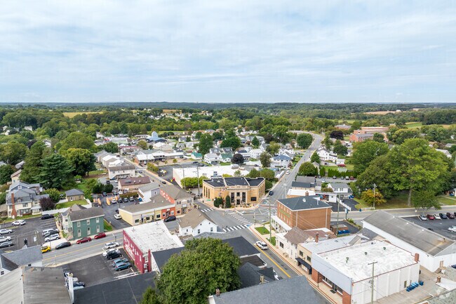 Downtown Rising Sun features local shops and restaurants with small-town charm.