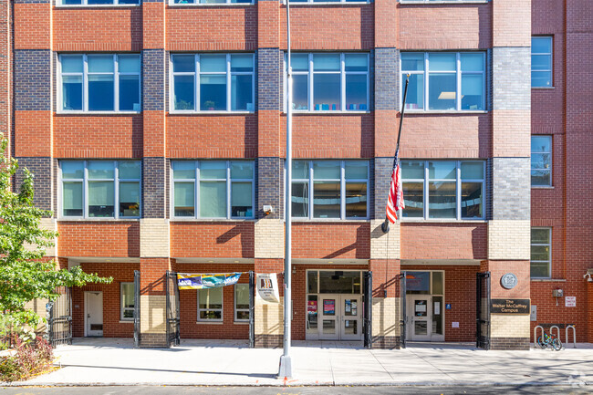 The Children's Lab School in Queens enjoys easy access from the street.