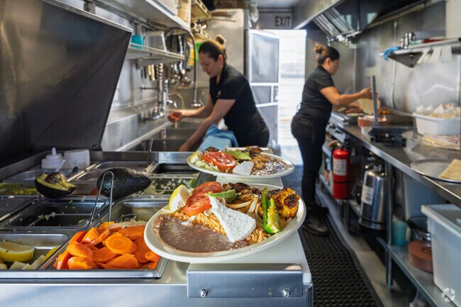 The staff at the Taqueria Tepeque food truck in Goshen make authentic style Mexican food.