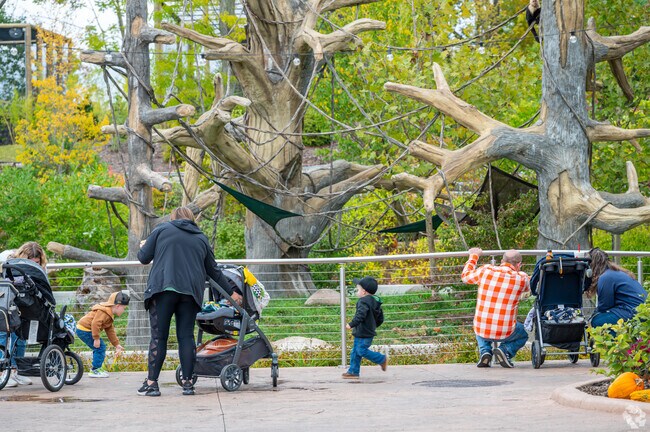 Irvington Park is close to the popular Monkey Island exhibit at the Fort Wayne Children's Zoo.